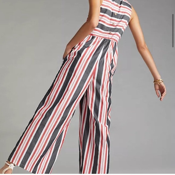 NWT Anthropologie Maeve Stripe Jumpsuit - Picture 3 of 4